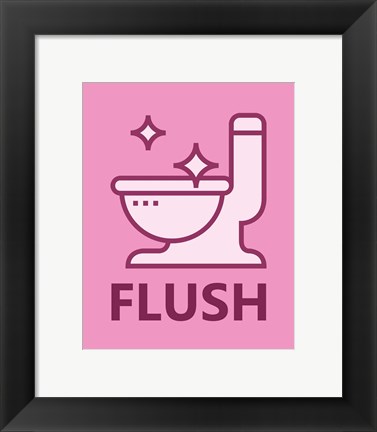 Framed Girl&#39;s Bathroom Task-Flush Print