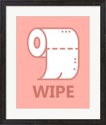 Framed Girl&#39;s Bathroom Task-Wipe Print