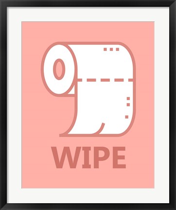 Framed Girl&#39;s Bathroom Task-Wipe Print