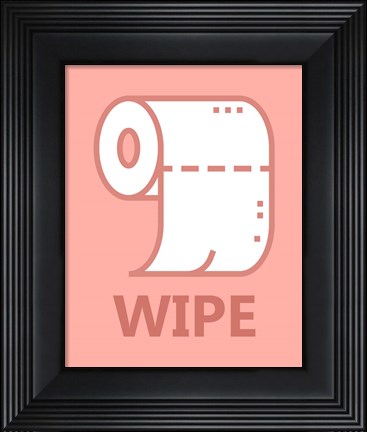Framed Girl&#39;s Bathroom Task-Wipe Print