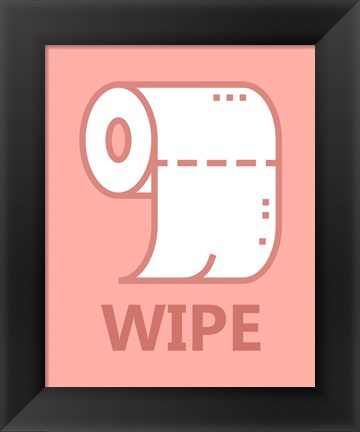 Framed Girl&#39;s Bathroom Task-Wipe Print