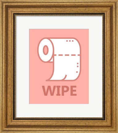 Framed Girl&#39;s Bathroom Task-Wipe Print