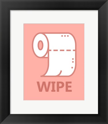 Framed Girl&#39;s Bathroom Task-Wipe Print