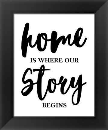 Framed Home Is Where Our Story Begins-Script Print