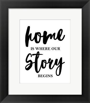 Framed Home Is Where Our Story Begins-Script Print