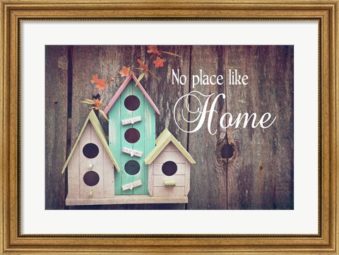 Framed No Place Like Home Bird Houses Print