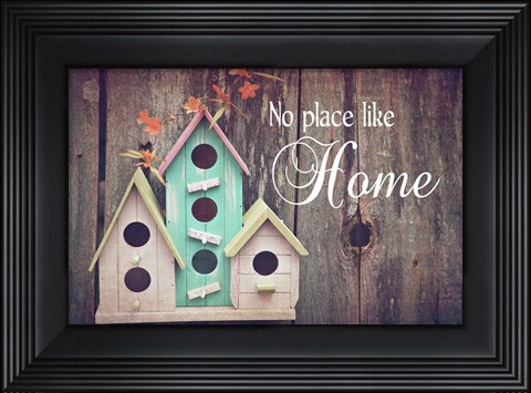 Framed No Place Like Home Bird Houses Print