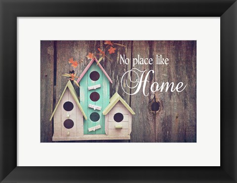 Framed No Place Like Home Bird Houses Print