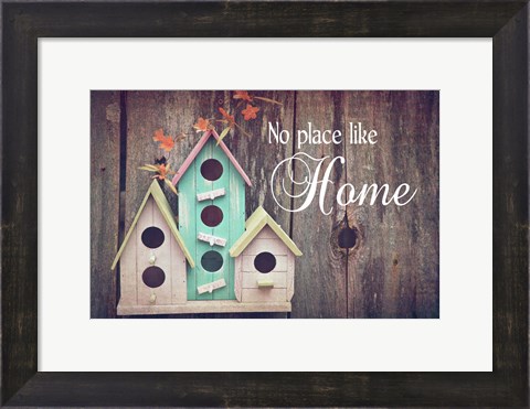 Framed No Place Like Home Bird Houses Print