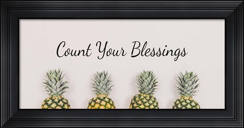 Framed Count Your Blessings Pineapples Print