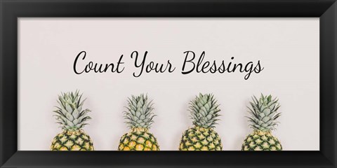 Framed Count Your Blessings Pineapples Print