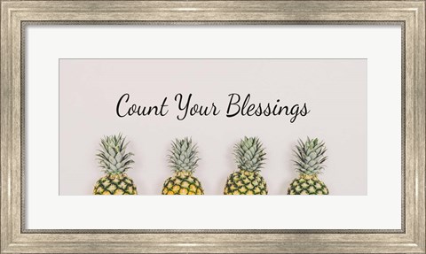 Framed Count Your Blessings Pineapples Print