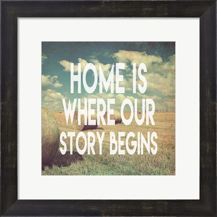 Framed Home is Where Our Story Begins Bales of Hay Print