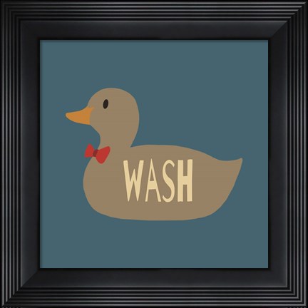Framed Duck Family Boy Wash Print