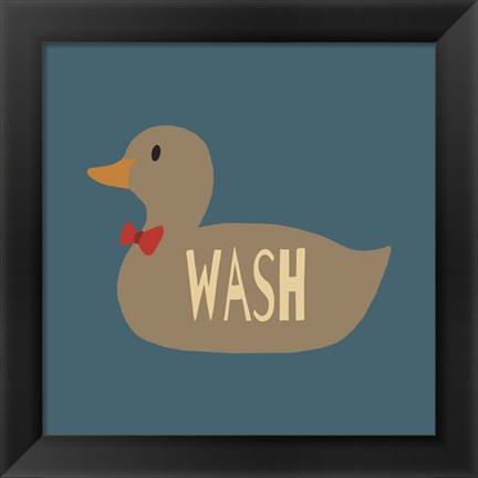 Framed Duck Family Boy Wash Print