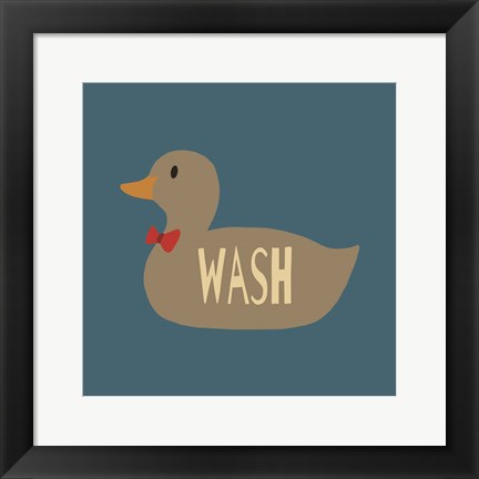 Framed Duck Family Boy Wash Print