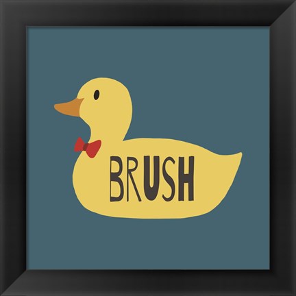 Framed Duck Family Boy Brush Print