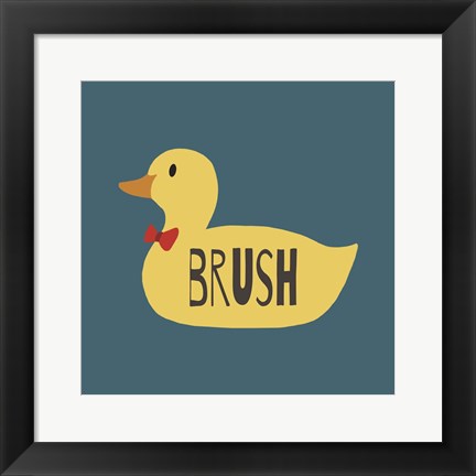 Framed Duck Family Boy Brush Print