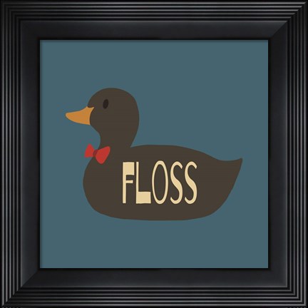 Framed Duck Family Boy Floss Print