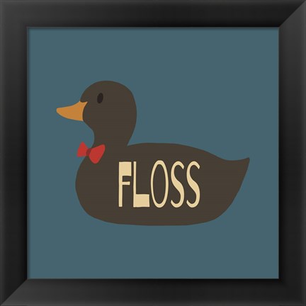 Framed Duck Family Boy Floss Print