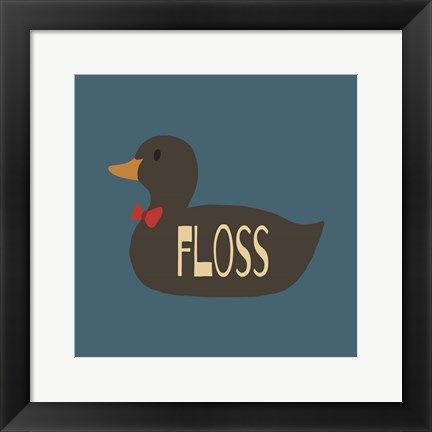 Framed Duck Family Boy Floss Print