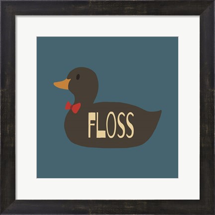 Framed Duck Family Boy Floss Print