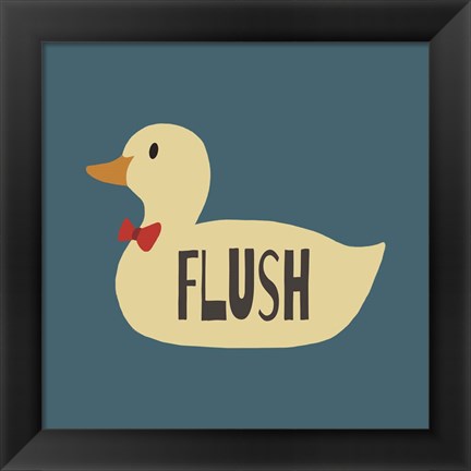 Framed Duck Family Boy Flush Print