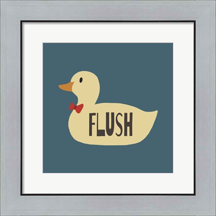 Framed Duck Family Boy Flush Print