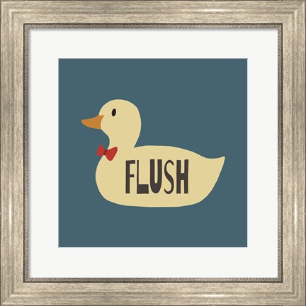 Framed Duck Family Boy Flush Print
