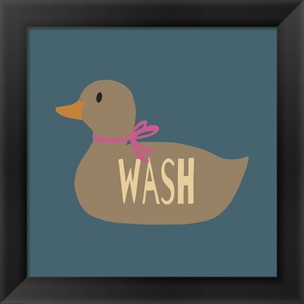 Framed Duck Family Girl Wash Print