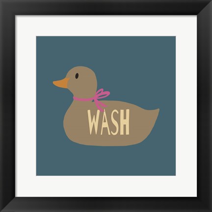 Framed Duck Family Girl Wash Print