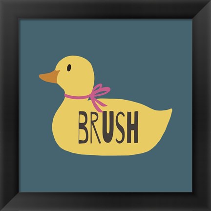 Framed Duck Family Girl Brush Print