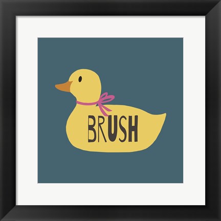 Framed Duck Family Girl Brush Print