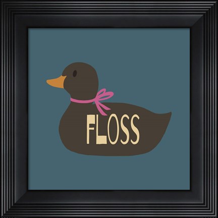 Framed Duck Family Girl Floss Print