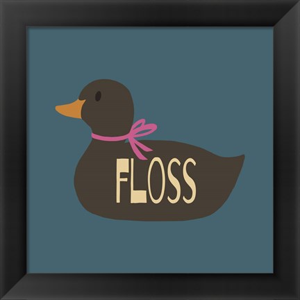 Framed Duck Family Girl Floss Print