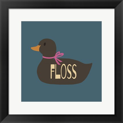 Framed Duck Family Girl Floss Print