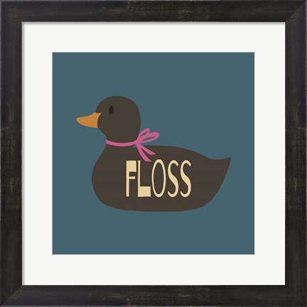 Framed Duck Family Girl Floss Print