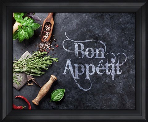 Framed Bon Appetit Herbs and Spices Print