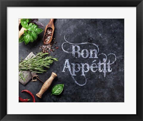 Framed Bon Appetit Herbs and Spices Print