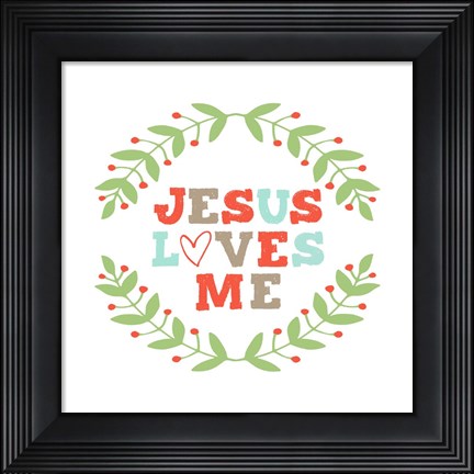 Framed Jesus Loves Me-Garland Print