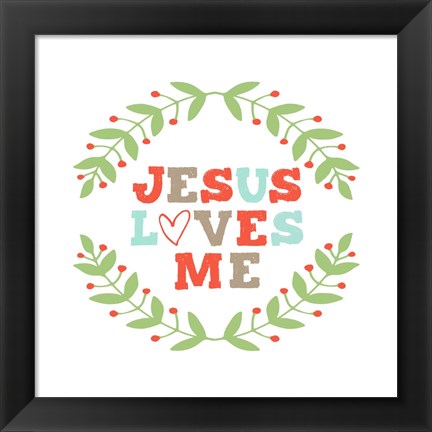 Framed Jesus Loves Me-Garland Print