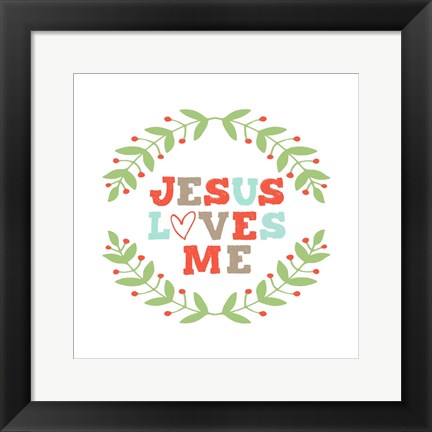 Framed Jesus Loves Me-Garland Print
