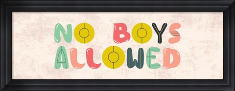 Framed No Boys Allowed Sign-Retro Print