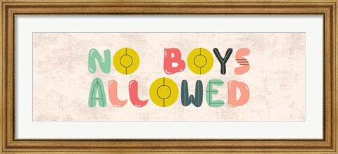 Framed No Boys Allowed Sign-Retro Print