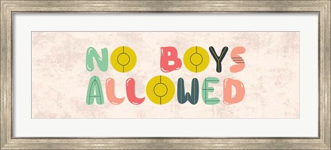 Framed No Boys Allowed Sign-Retro Print