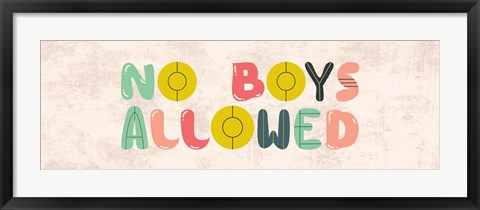 Framed No Boys Allowed Sign-Retro Print