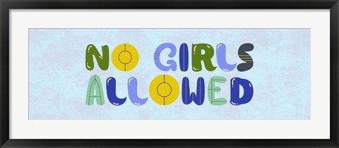 Framed No Girls Allowed Sign-Retro Print