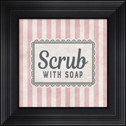 Framed Scrub With Soap Pink Pattern Print