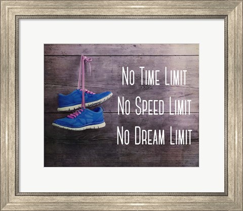 Framed No Time Limit No Speed Limit No Dream Limit Blue Shoes Print