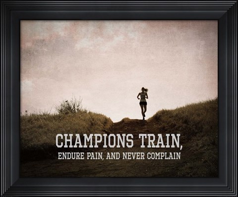 Framed Champions Train Woman Color Print